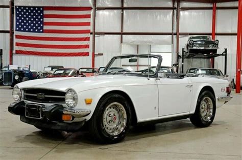Transmission was 4 speed mechanical gearbox. 1976 Triumph TR6 51655 Miles White Convertible 2.5L 6 ...