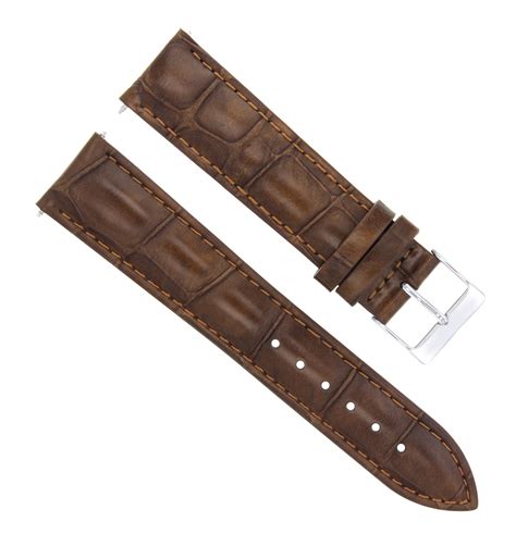22mm Genuine Leather Watch Strap Band For Bulova Accutron Watch Light Brown Ewatchparts