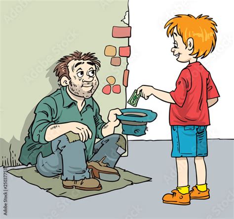 Beggar Man Cartoon Vector Stock Illustration Adobe Stock