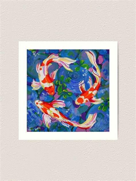 Koi Acrylic Koi Fish Painting Art Print By Eveiart Paintings Art