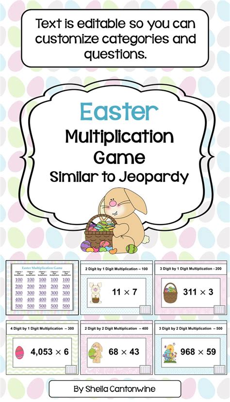 Easter Multiplication Game Elementary School Math Activities Fun