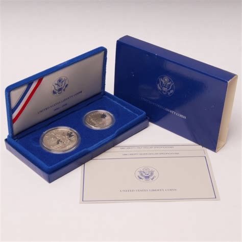 1986 Liberty Commemorative 2 Coin Proof Dollar And Half Dollar Numismax