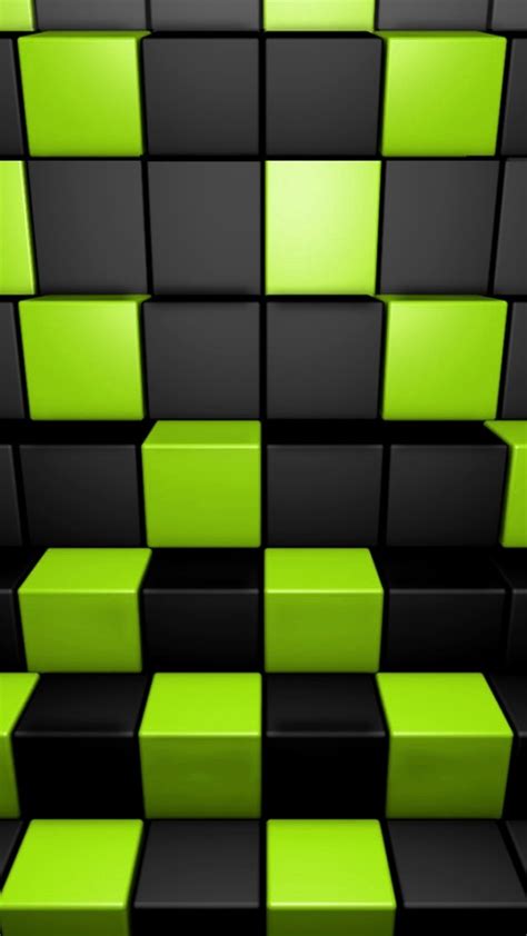 Free Download 3d Green And Dark Cubes Wallpaper Free Iphone Wallpapers