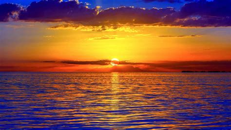 🥇 Ocean Sunset Horizon Wallpaper 45374