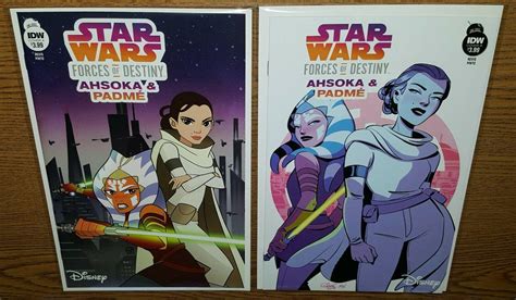 Ahsoka And Padme Star Wars Forces Of Destiny Cover A And B Variant Idw