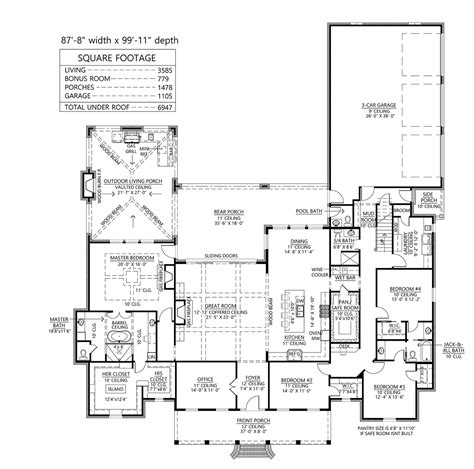 3500 Square Foot Ranch House Floor Plans House Design