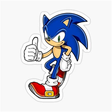 Sonic The Hedge Sticker With Thumbs Up And An Image Of It S Shadow