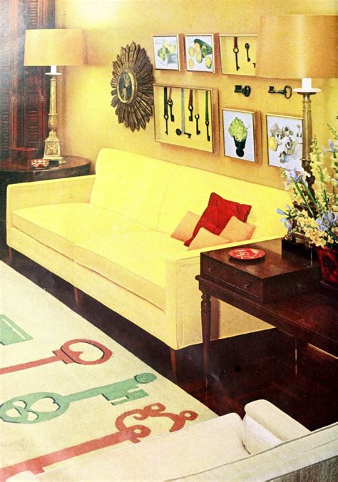 Vintage 1960s Living Room Decor Retro Home Fashion With Mid Century