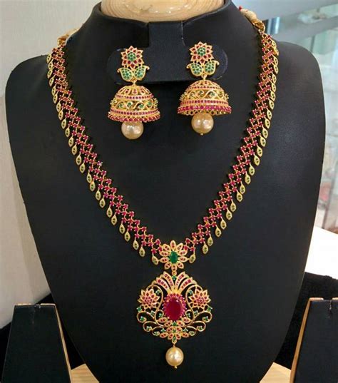 Buy Beautiful High Gold Plated Stones Multi Necklace Set