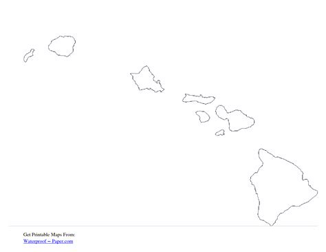 Find here the hawaii state flower outline image, which is commonly known as yellow hibiscus and is it was designated as the official state flower of hawaii in 1988. Free printable Hawaii outline map | Outline, Hawaii, Free ...