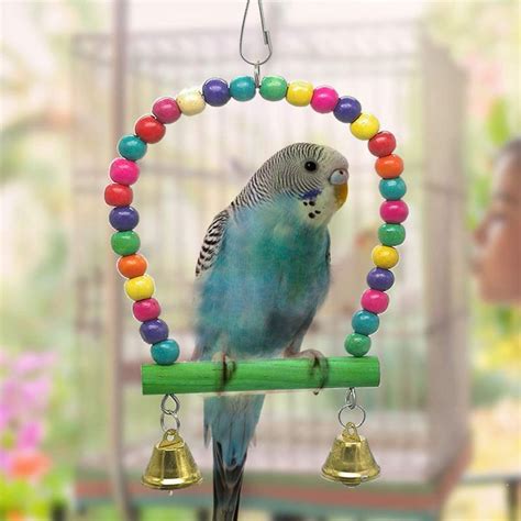 6 Pack Bird Swing Toys Parrot Hammock Bell Toys For Budgieparakeets