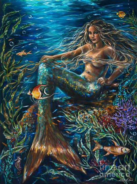 Sea Jewels Mermaid Painting By Linda Olsen Pixels