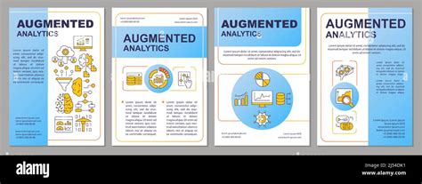 Augmented Data Management Blue Brochure Template Stock Vector Image
