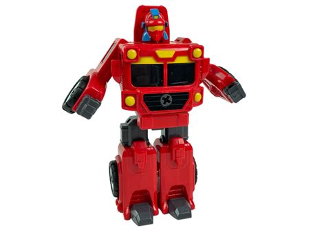 Diy 2 In 1 Fire Brigade Robot Red Transformation Kit Lean Toys