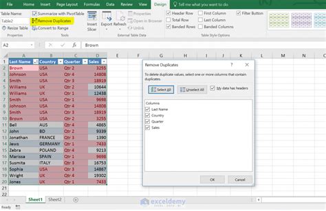 How To Remove Duplicate Rows In Excel Table Exceldemy