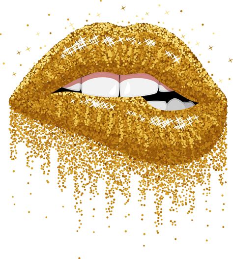 png lips clipart glitter print design sublimation png file digital download gold glitter lips