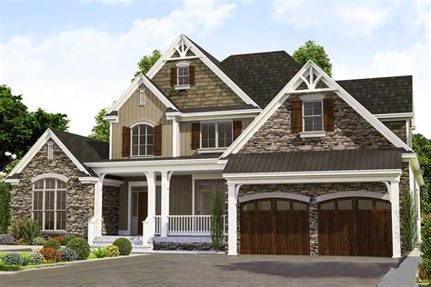 Two Story Country Home Plan With Optional Bonus Room Above Garage