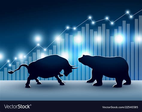 Stock Market Design Of Bull And Bear Royalty Free Vector