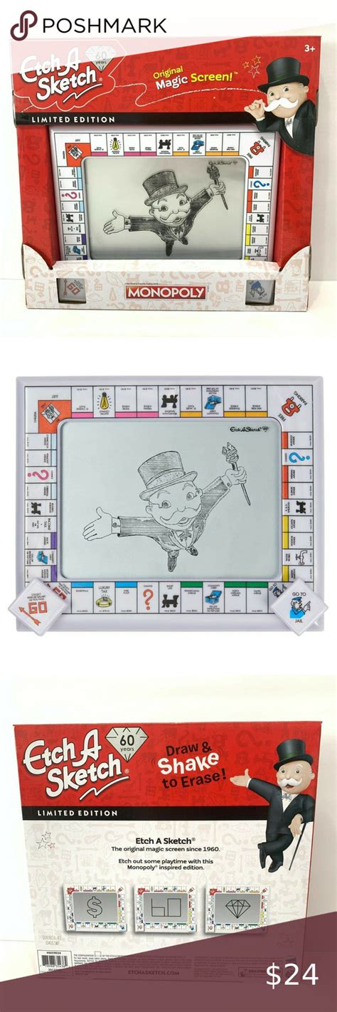 Etch A Sketch Classic Monopoly Limited Edition Drawing Toy With Magic