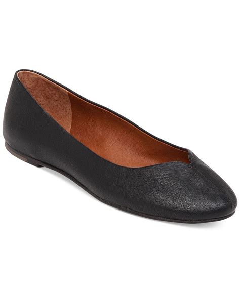 Lucky Brand Leather Womens Finorah Ballet Flats In Black Lyst