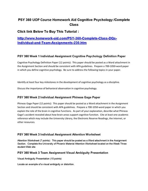 Psy 360 Uop Course Complete Class Homework Aid By Fosterkish Issuu