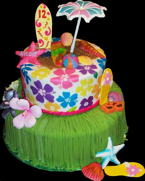 Pin by Ashley Davis on cakes  Luau birthday cakes, Luau cakes