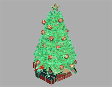 Christmas Tree Golden Decoration 3d Model 3d Models World