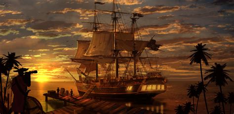 Pirate Ship Unloading Cargo