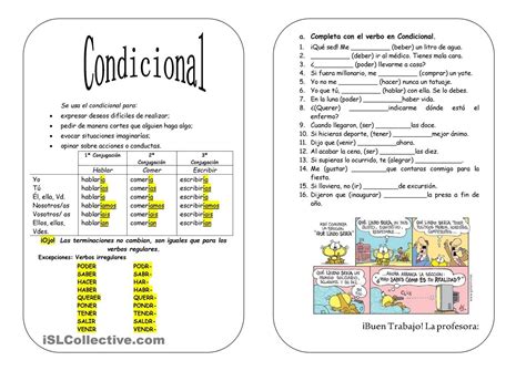 El Condicional Spanish Language Word Search Puzzle Spanish Grammar