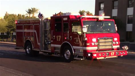 Phoenix Fire Dept New Engine 17 And Ladder Tender 9 Responding W Q