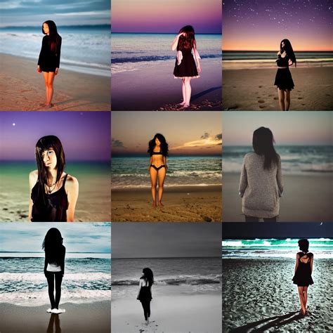 emo girl on the beach at night | Stable Diffusion | OpenArt