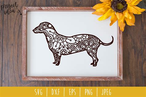 Download Dachshund Mandala Zentangle SVG, DXF, EPS, PNG, JPEG (285420) | SVGs | Design Bundles