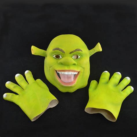 Movie Character Full Head Latex Masks Green Shrek Cosplay Party Mask