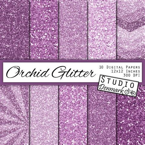 Purple Glitter Digital Paper Orchid Sparkle Chunky Glitter Chevron