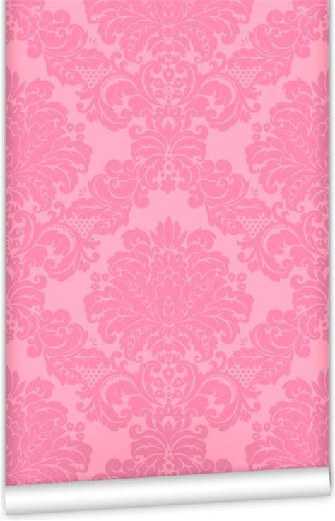 Bubblegum Pink Damask Wallpaper I Little Crown Interiors