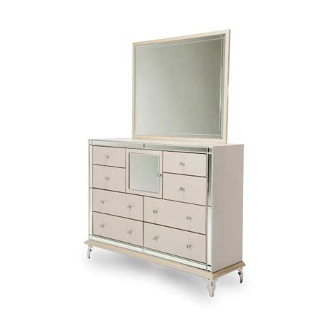 The hollywood loft bedroom collection by michael amini & jane seymour, a design collaboration is scaled and proportioned for smaller spaces yet with all the glitz, glamour and functionality of our larger collections. Hollywood Loft Upholstered Frost Bed by AICO | Aico ...