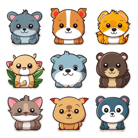 Premium Vector Set Of Cute Animals In Cartoon Style Vector Illustration