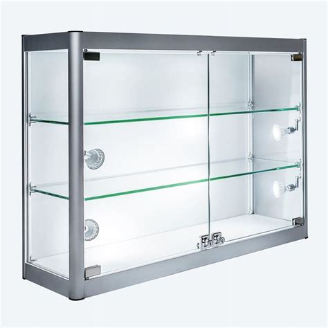Aluminium And Glass Wall Mounted Display Cabinet 800mm W X 200mm D X
