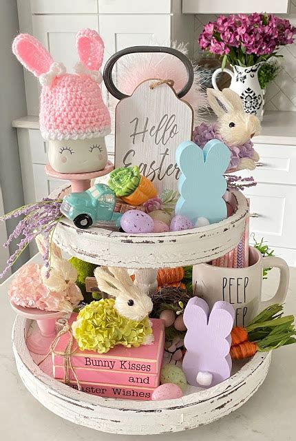Living On Cloud Nine Easter Tiered Tray Spring Easter Crafts Easter