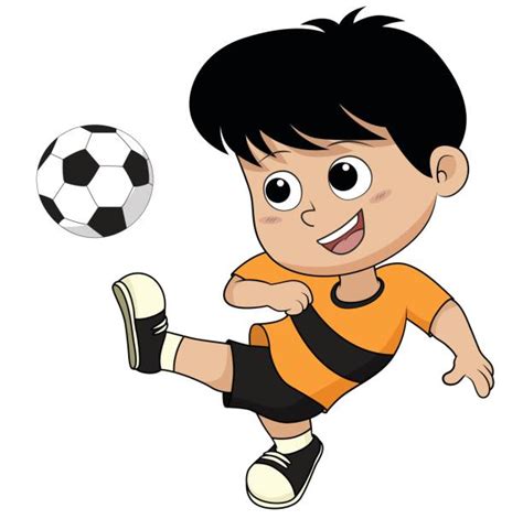 Royalty Free Hispanic Kids Playing Soccer Clip Art Vector Images