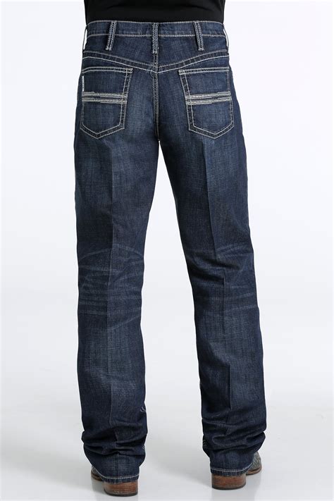 cinch jeans men s relaxed fit white label performance denim dark stonewash