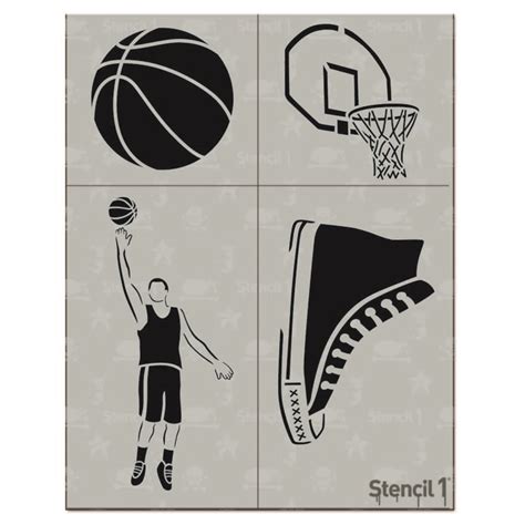 Basketball Stencil 4 Pack Stencil 1