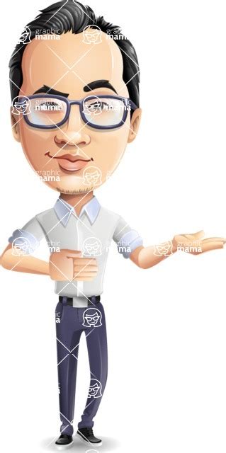 Cartoon Chinese Man Vector Character 112 Illustrations Showing With