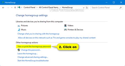 Homegroup Password View Or Print In Windows 10 Windows 10 Tutorials