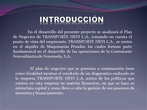 Plan De Negocio Transporte Hevi C A Powerpoint