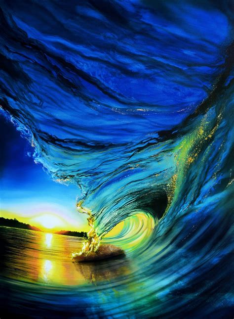 Upload your creations for people to see, favourite and share. Stained Blue Glass 30x40 | Surf art, Ocean waves painting ...