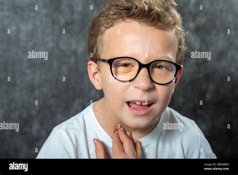 A Young Child Has A Sore Throat Stock Photo Alamy