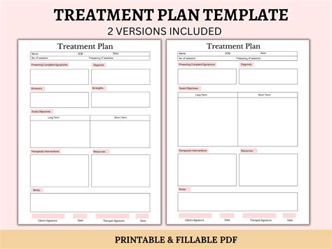 Treatment Plan Template Printable Fillable Pdf Therapist Template