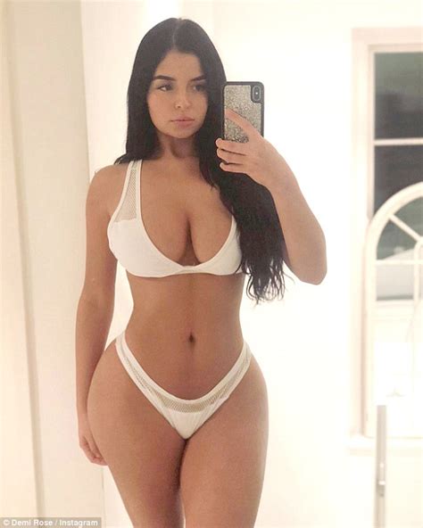 Demi Rose Flaunts Her Ample Curves In A Skimpy White Thong Bikini Daily Mail Online