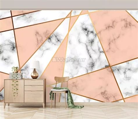Gray Pink Marble Pattern Wallpaper Mural Wallmur